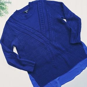 Thakoon for Design Nation Sweater Layered Sweater Blue size Large Career Wear